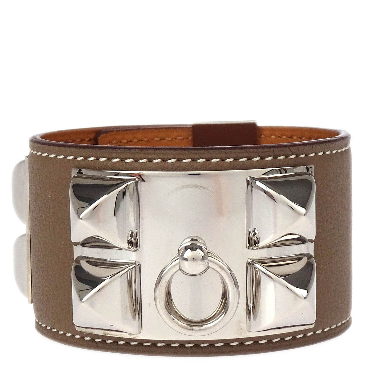 Hermes 2017 Etoupe Gray Swift Collier De Chien Bangle