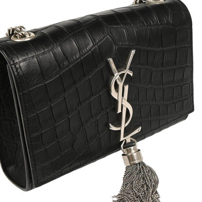 Saint Laurent Black Embossed Leather Kate Shoulder Bag