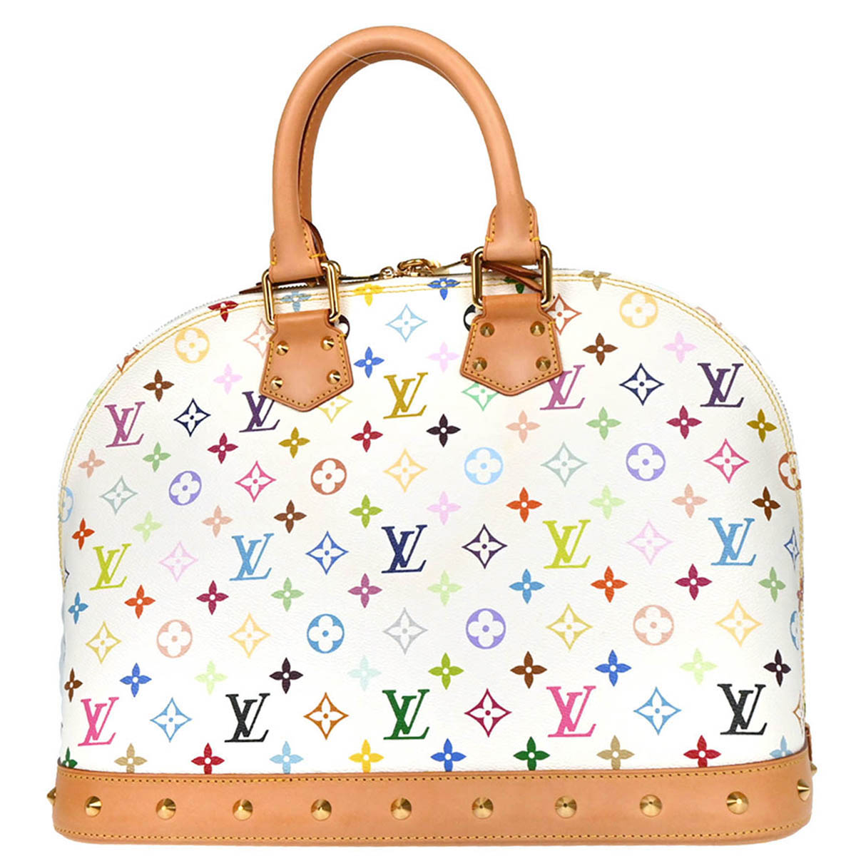Louis Vuitton White Monogram Multicolor Alma GM Handbag M40441