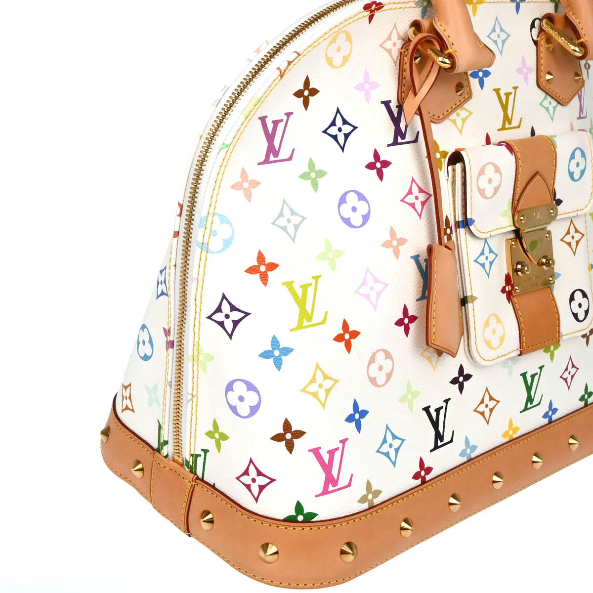 Louis Vuitton White Monogram Multicolor Alma GM Handbag M40441