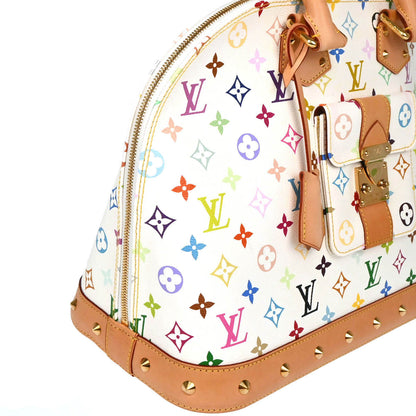 Louis Vuitton White Monogram Multicolor Alma GM Handbag M40441