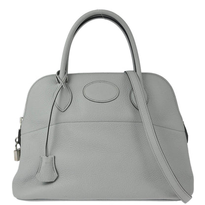 Hermes 2019 Blue Pale Taurillon Clemence Bolide 31 2way Shoulder Handbag