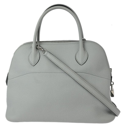 Hermes 2019 Blue Pale Taurillon Clemence Bolide 31 2way Shoulder Handbag