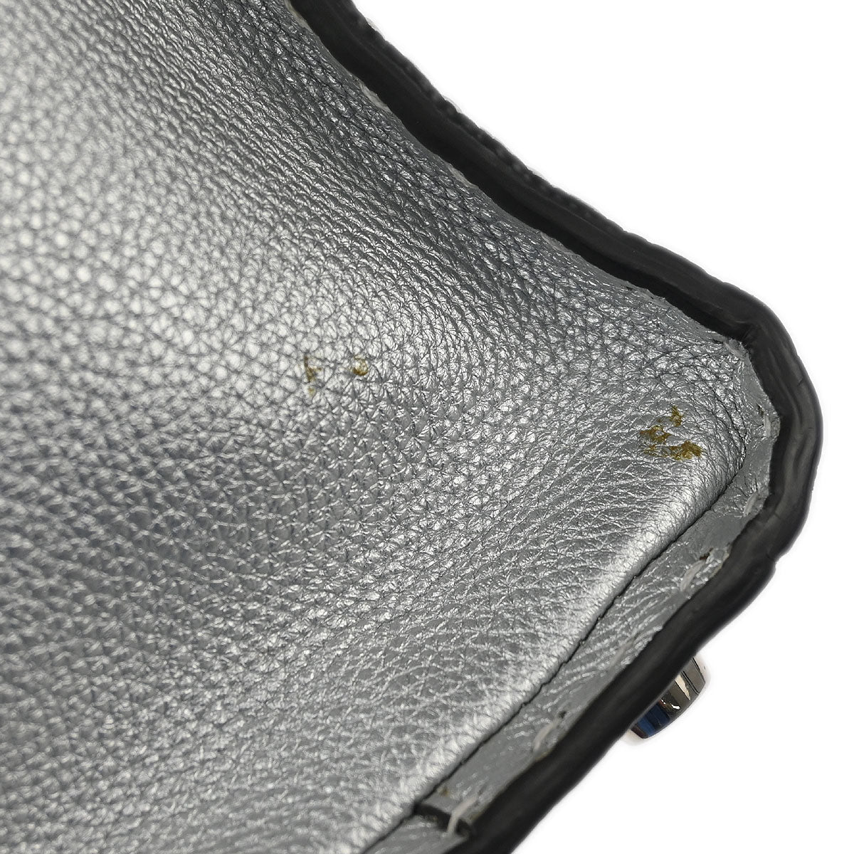 Fendi Silver Leather Peekaboo 2way Shoulder Handbag