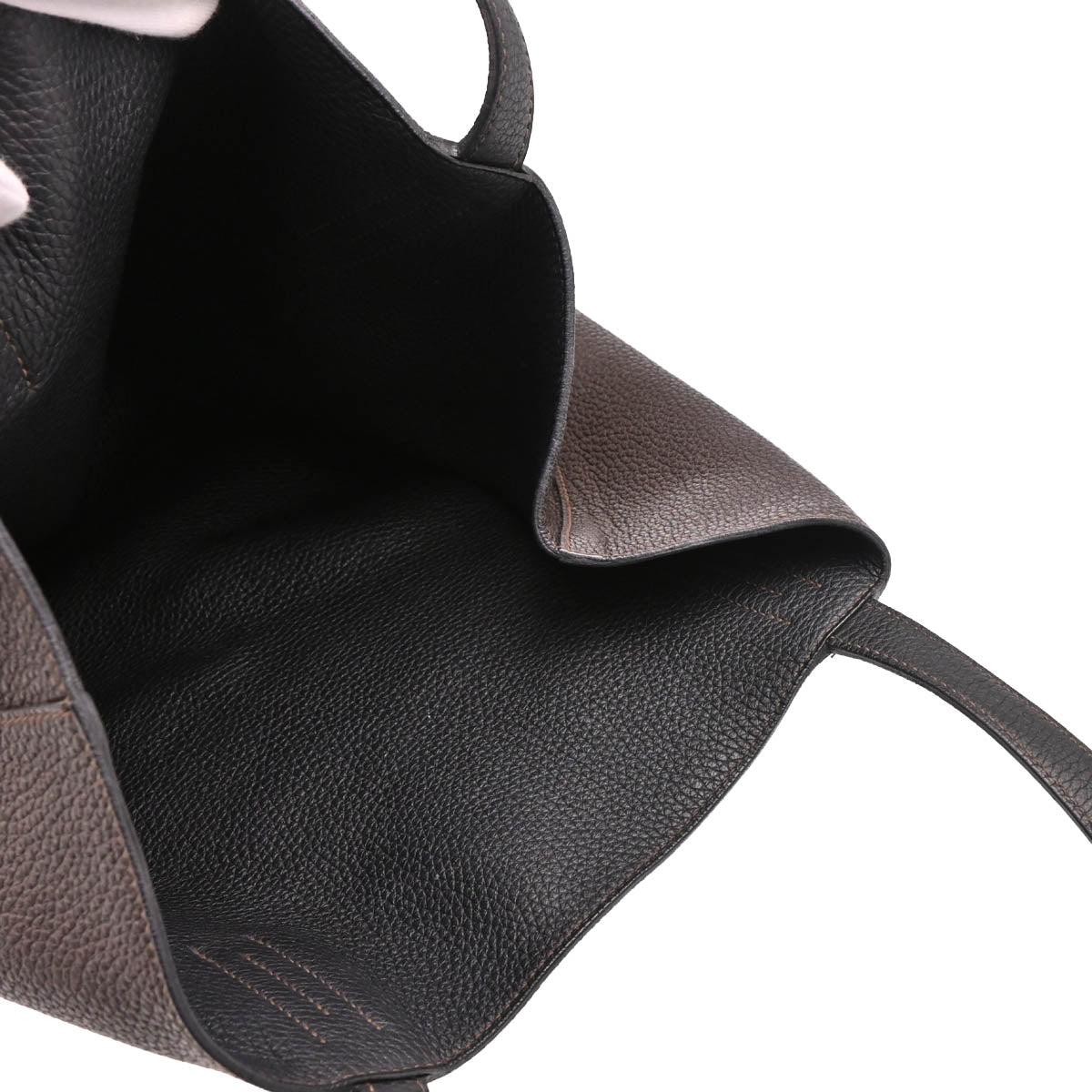 Hermes Chocolat Black Taurillon Double Sens 36 Reversible Tote Handbag