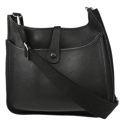 Hermes 2015 Black Taurillon Clemence Evelyne 3 GM Shoulder Bag