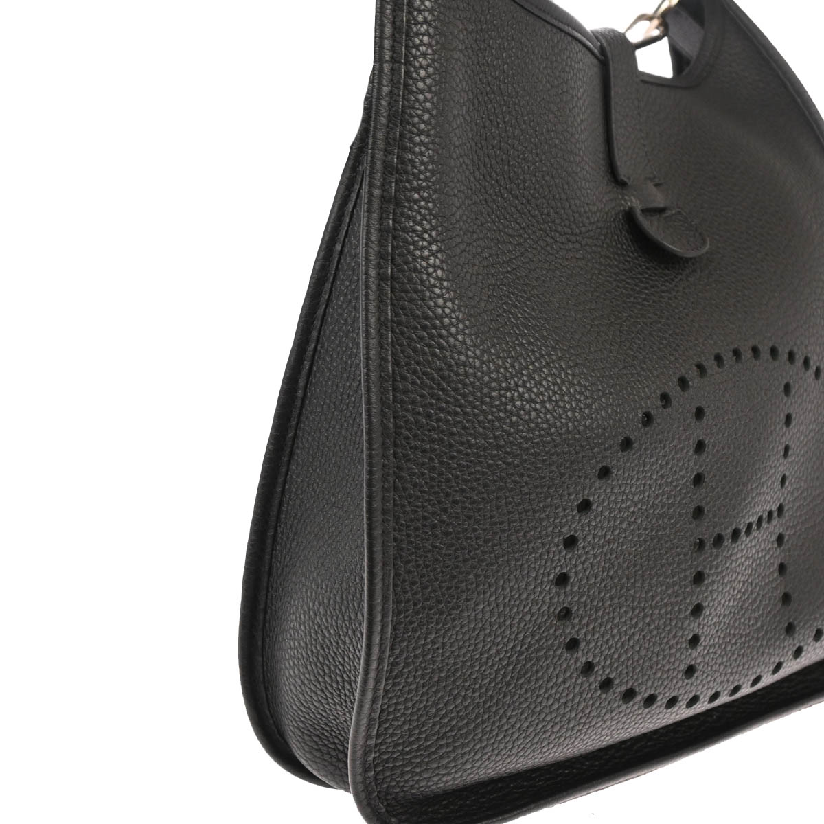 Hermes 2015 Black Taurillon Clemence Evelyne 3 GM Shoulder Bag