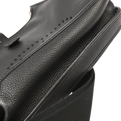 Hermes 2015 Black Taurillon Clemence Evelyne 3 GM Shoulder Bag