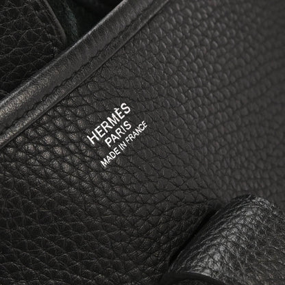 Hermes 2015 Black Taurillon Clemence Evelyne 3 GM Shoulder Bag