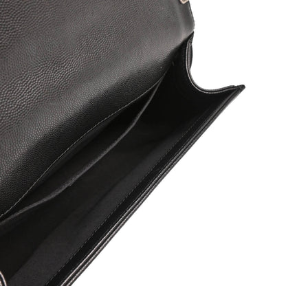 Boy Chanel 2017-2018 Black Caviar Chevron Medium Shoulder Bag