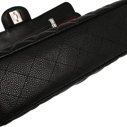 Chanel 2017-2018 Black Caviar Medium Classic Double Flap Shoulder Bag