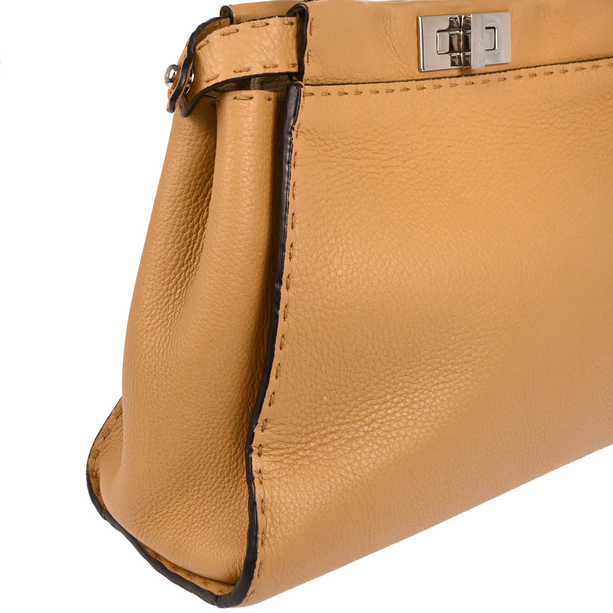 Fendi * Beige Leather Peekaboo 2way Shoulder Handbag