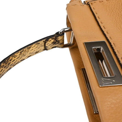 Fendi * Beige Leather Peekaboo 2way Shoulder Handbag