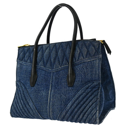 Miu Miu Blue Denim Biker Handbag