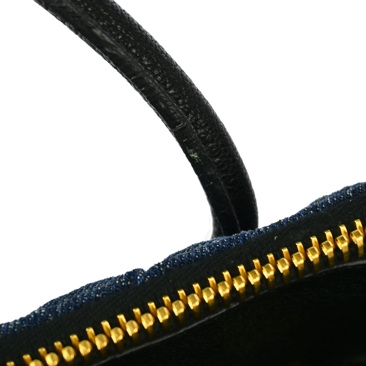 Miu Miu Blue Denim Biker Handbag