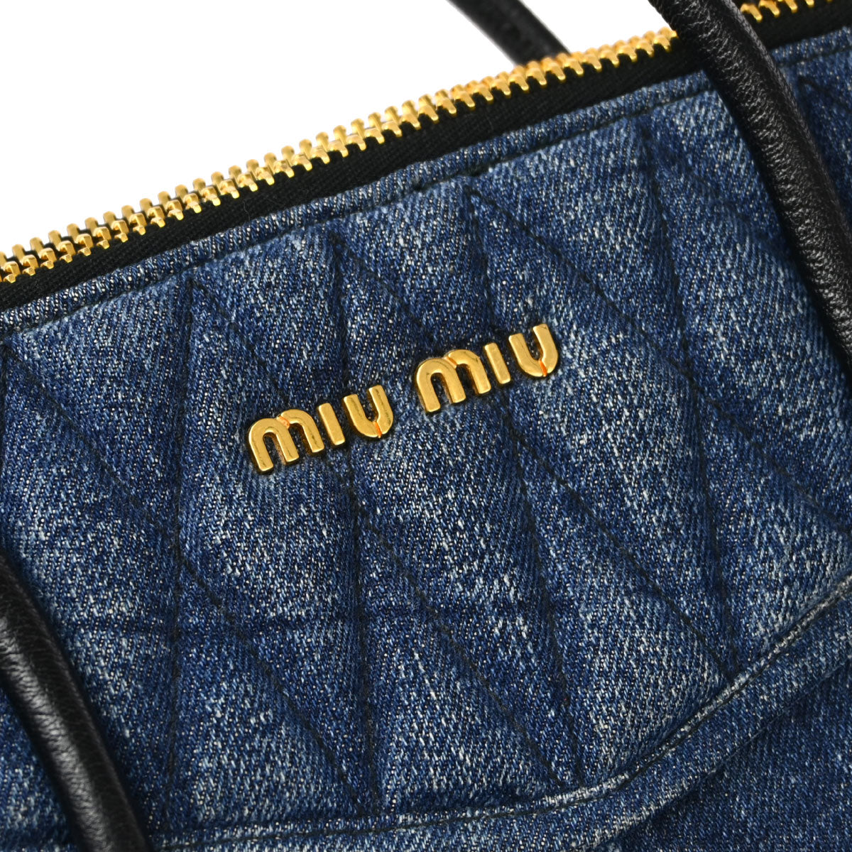 Miu Miu Blue Denim Biker Handbag – AMORE Vintage Tokyo