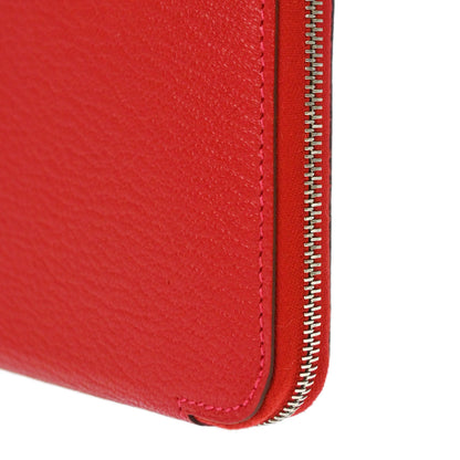 Hermes 2013 Rouge Garance Taurillon Clemence Asap Long Wallet