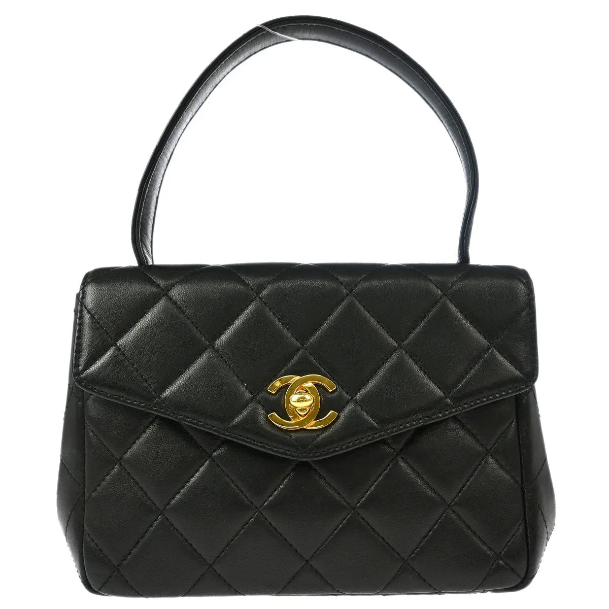 Chanel 1996-1997 Black Lambskin Top Handle Handbag