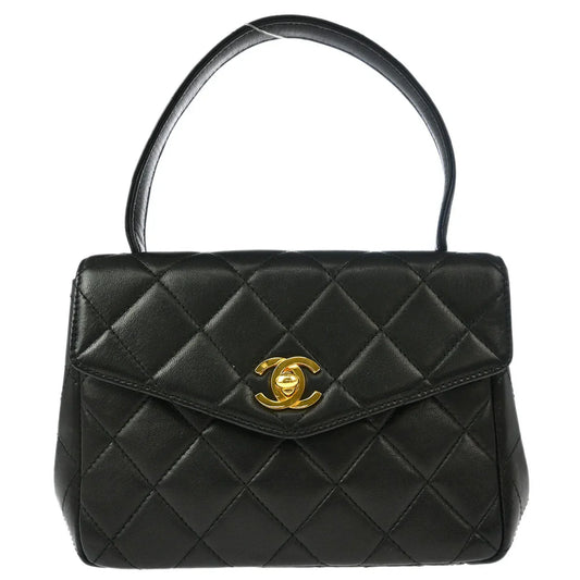 Chanel 1996-1997 Black Lambskin Top Handle Handbag