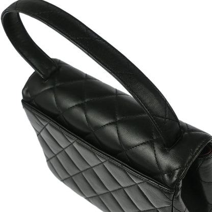 Chanel 1996-1997 Black Lambskin Top Handle Handbag