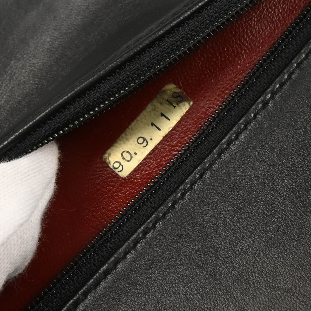 Chanel 1989-1991 Black Lambskin Medium Classic Double Flap Shoulder Bag