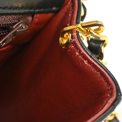 Chanel 1986-1988 Black Lambskin Mini Classic Square Flap Shoulder Bag