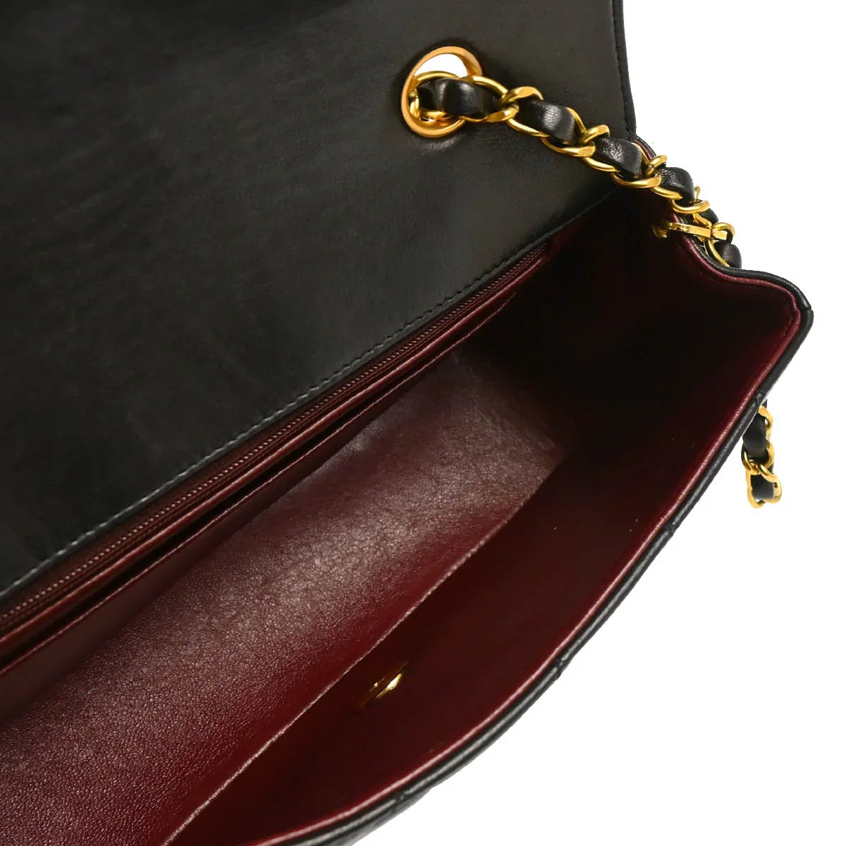 Chanel 1994-1996 Black Lambskin Small Diana Shoulder Bag