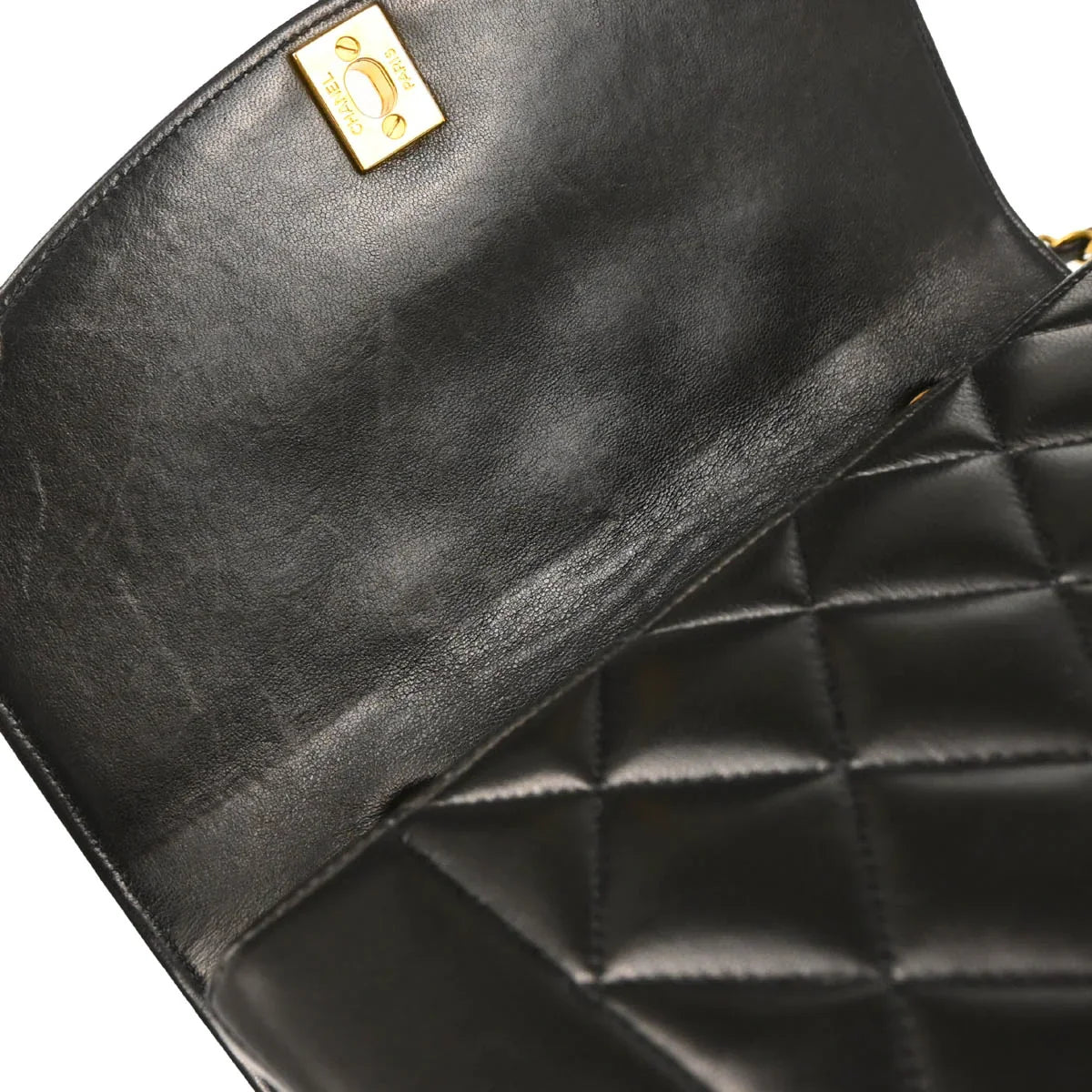 Chanel 1994-1996 Black Lambskin Small Diana Shoulder Bag