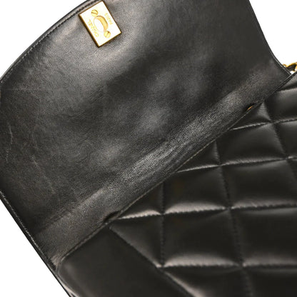 Chanel 1994-1996 Black Lambskin Small Diana Shoulder Bag