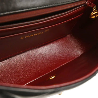 Chanel 1994-1996 Black Lambskin Small Diana Shoulder Bag