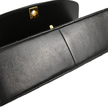 Chanel 1991-1994 Black Lambskin Medium Diana Shoulder Bag
