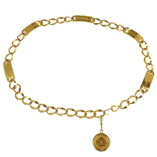 Chanel Chain Belt Medallion Gold Small Good