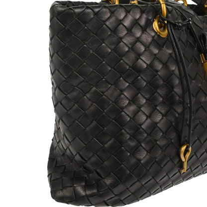 Bottega Veneta Black Intrecciato Capri Tote Handbag
