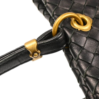 Bottega Veneta Black Intrecciato Capri Tote Handbag