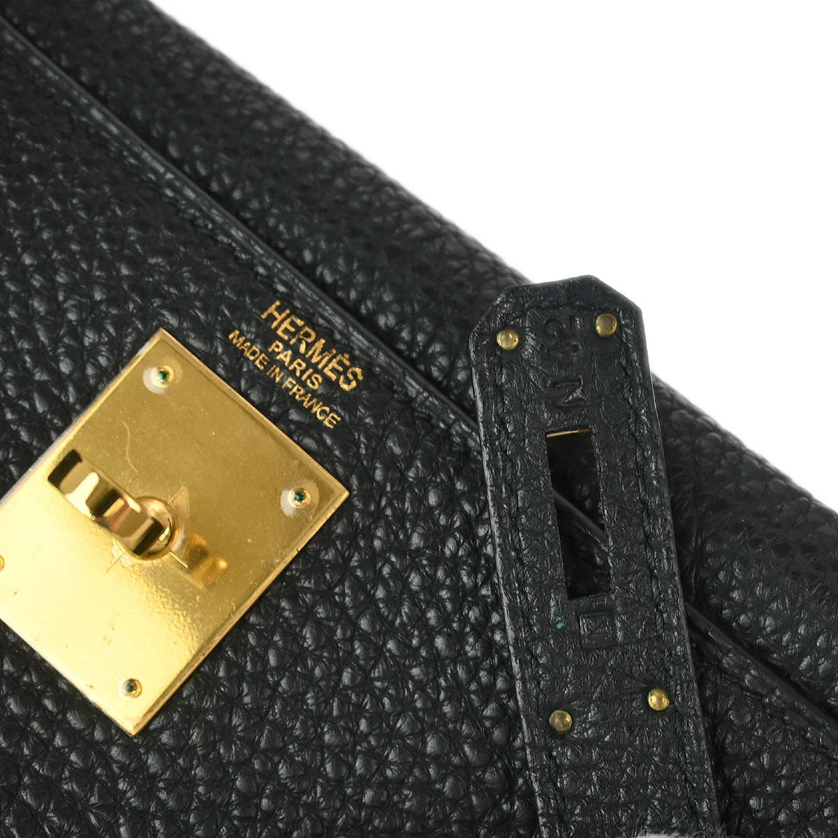Hermes 2007 Black Togo Kelly 28 Retourne 2way Shoulder Handbag