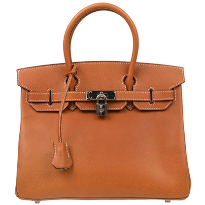 Hermes 2005 Cognac Epsom Birkin 30 Handbag