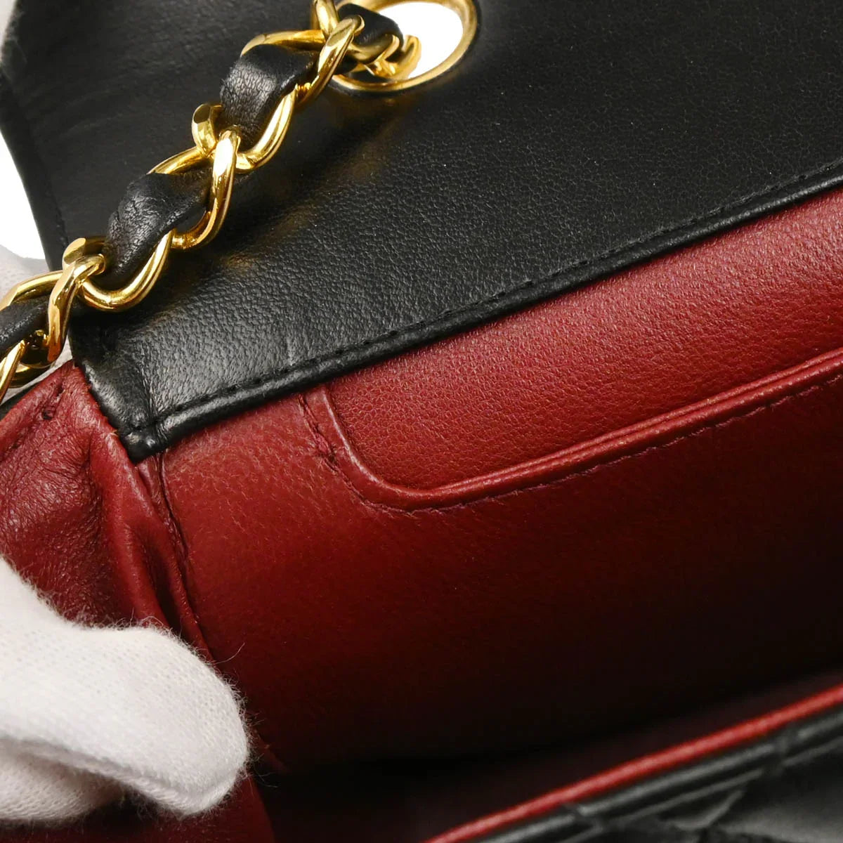 Chanel 1989-1991 Black Lambskin Shoulder Bag
