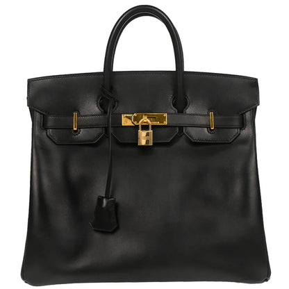 Hermes 1997 Black Box Calf Haut a Courroies 32 Handbag
