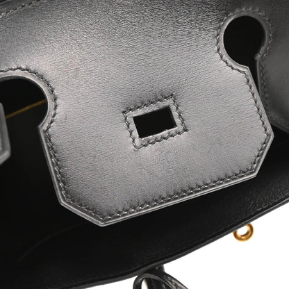 Hermes 1997 Black Box Calf Haut a Courroies 32 Handbag