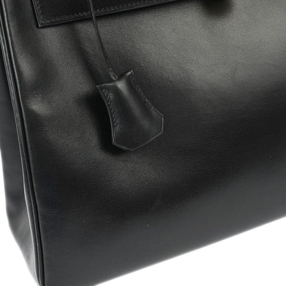 Hermes 2002 Black Box Calf Kelly 32 Retourne 2way Shoulder Handbag