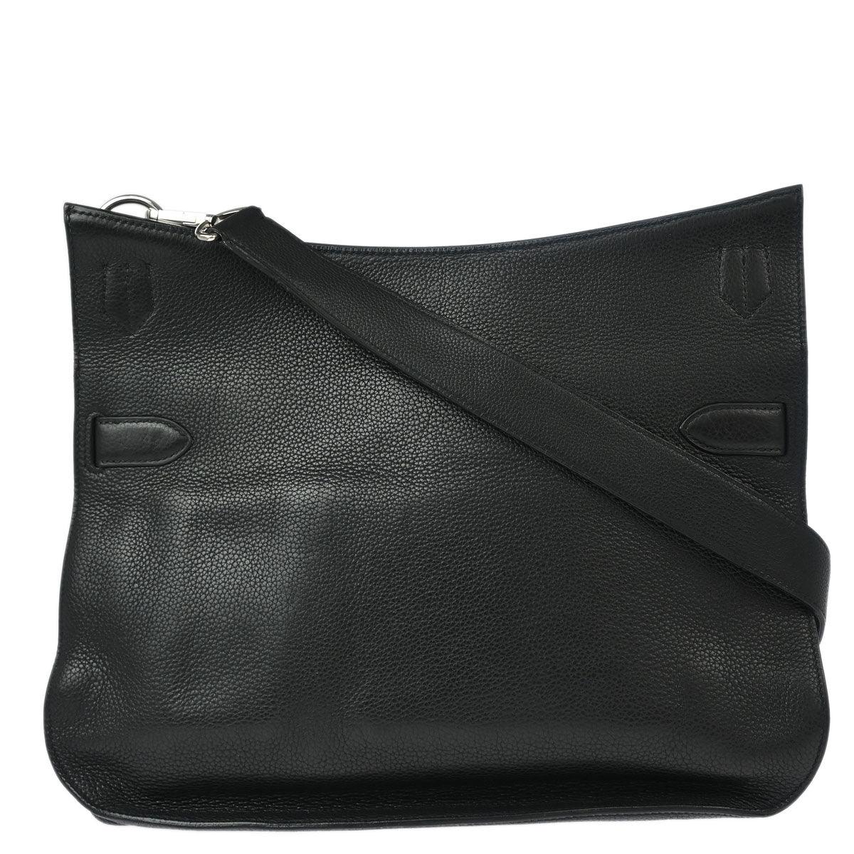 Hermes 2008 Black Taurillon Clemence Jypsiere 37 Shoulder Bag