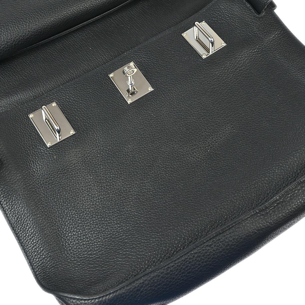 Hermes 2008 Black Taurillon Clemence Jypsiere 37 Shoulder Bag