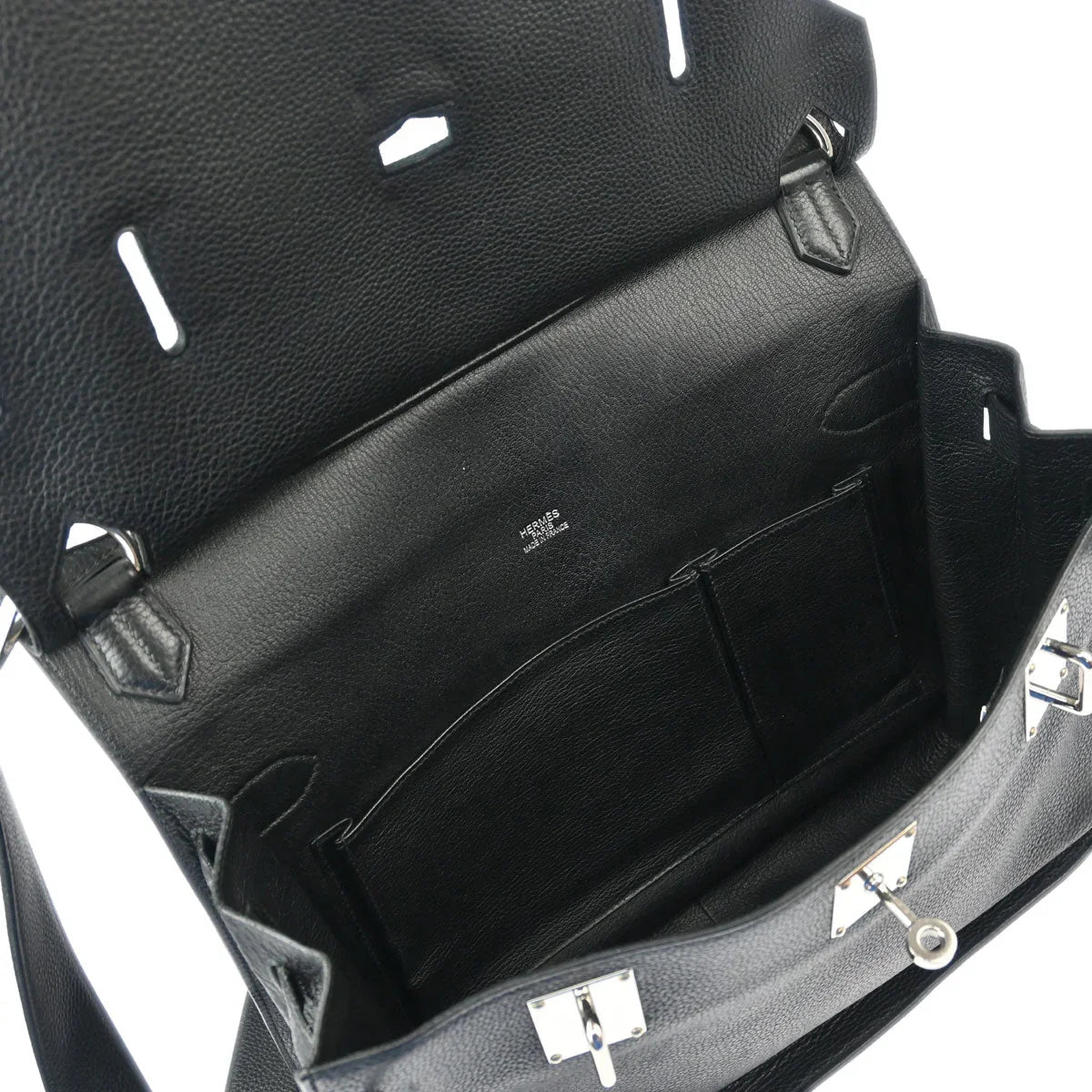 Hermes 2008 Black Taurillon Clemence Jypsiere 37 Shoulder Bag