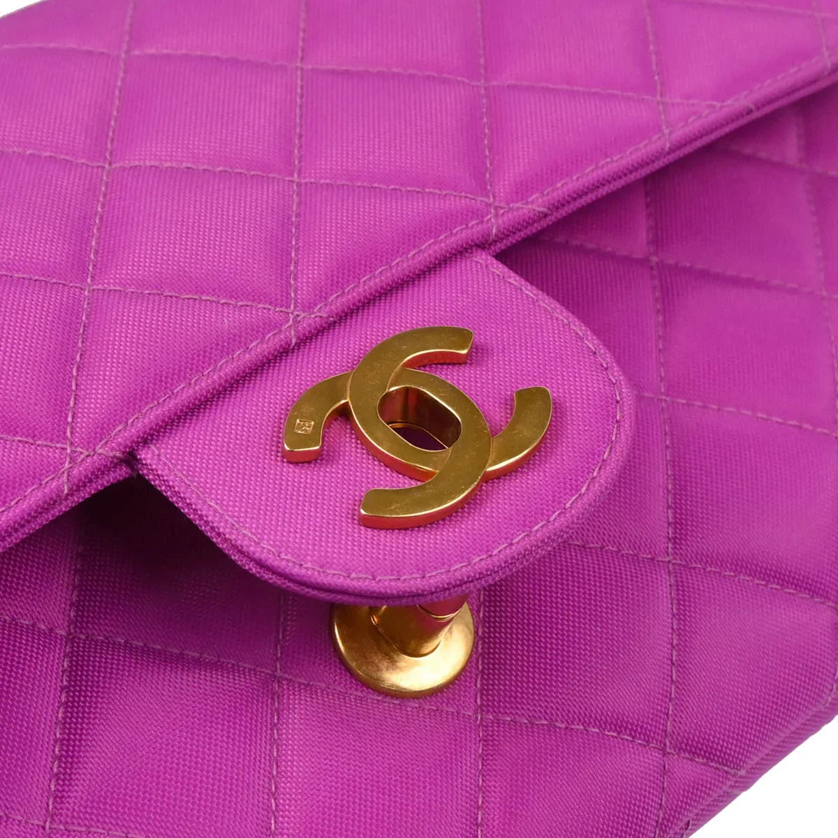 Chanel 1994-1996 Purple Nylon Shoulder Bag