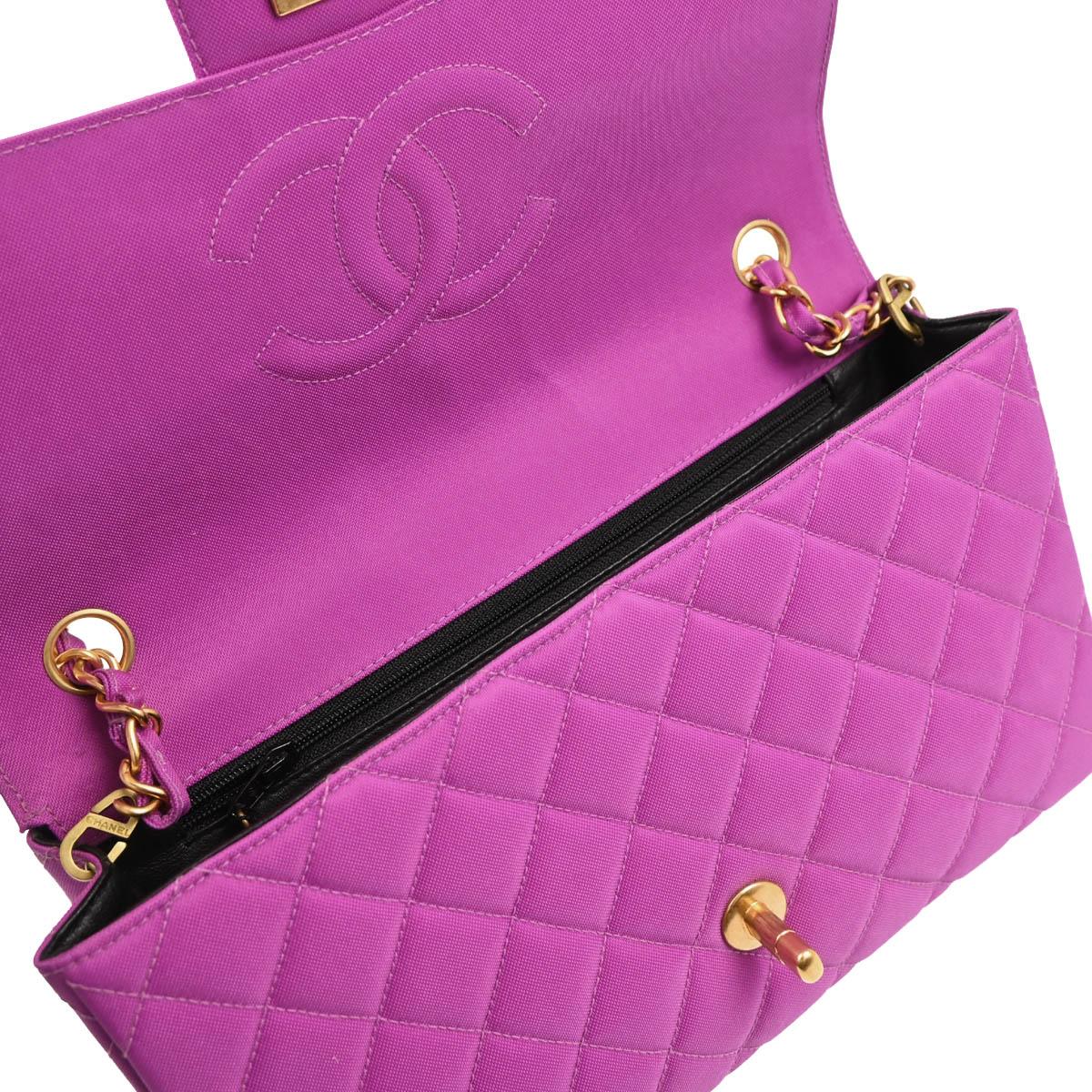 Chanel 1994-1996 Purple Nylon Shoulder Bag