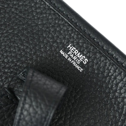 Hermes 2006 Black Taurillon Clemence Evelyne 2 PM Shoulder Bag