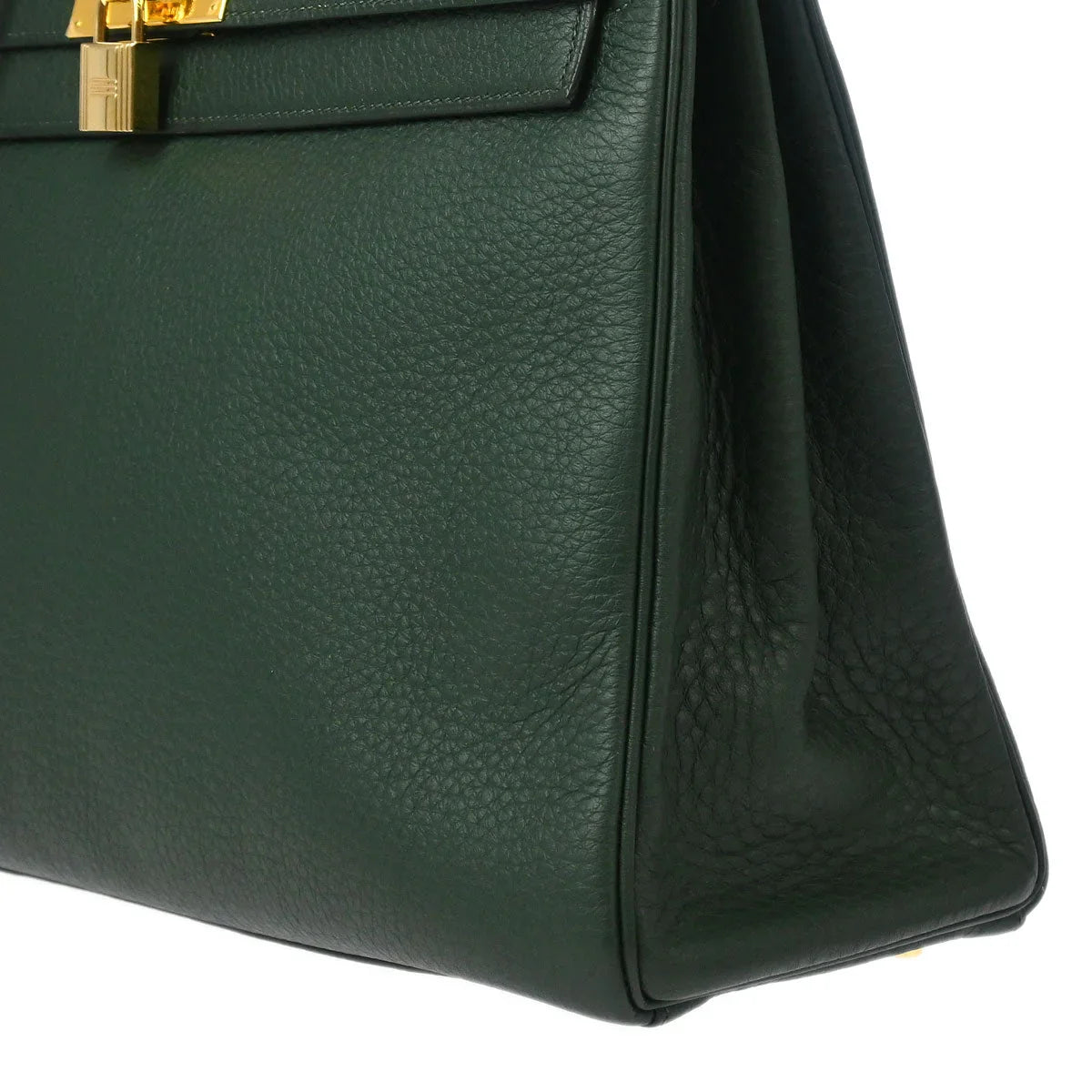 Hermes 2003 Vert Fonce Taurillon Clemence Kelly 35 Retourne 2way Shoulder Handbag