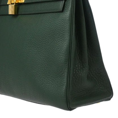 Hermes 2003 Vert Fonce Taurillon Clemence Kelly 35 Retourne 2way Shoulder Handbag