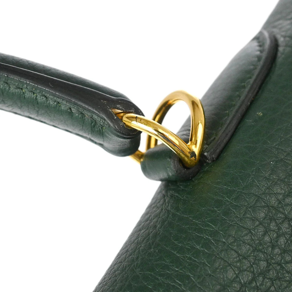 Hermes 2003 Vert Fonce Taurillon Clemence Kelly 35 Retourne 2way Shoulder Handbag