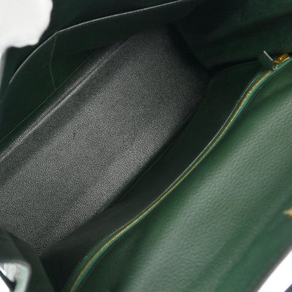 Hermes 2003 Vert Fonce Taurillon Clemence Kelly 35 Retourne 2way Shoulder Handbag
